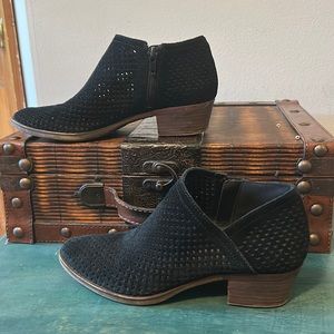 Lucky Brand Baylah Suede Perforated Ankle Bootie